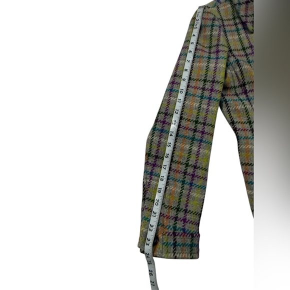 Coach Tattersall Wool Plaid Peacoat XS Purple Lining Button Front - Picture 12 of 15